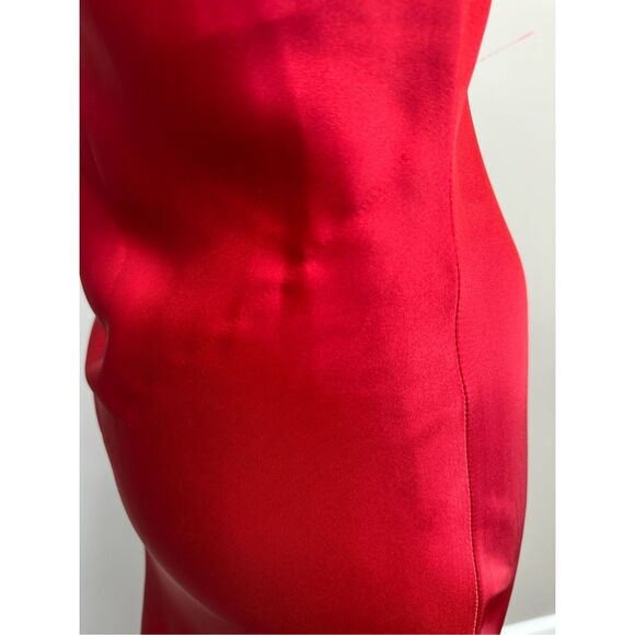 Norma Kamali Maria Sleeveless Cowl Neck Satin Evening Gown Tiger Red XS $325 - Picture 12 of 14